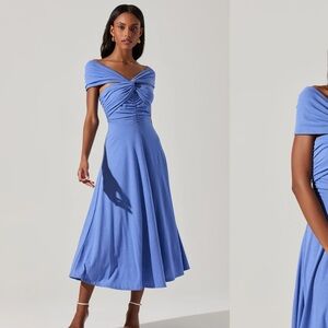 ASTR blue midi dress, size small